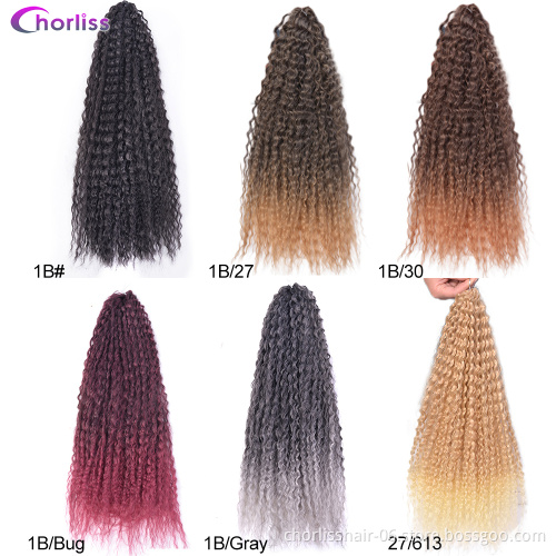 Wholesale Ombre Natural Brazilian Kinky Curly Pre Stretched Crochet Braiding Hair Marley Hair Synthetic Braiding Hair Extentions